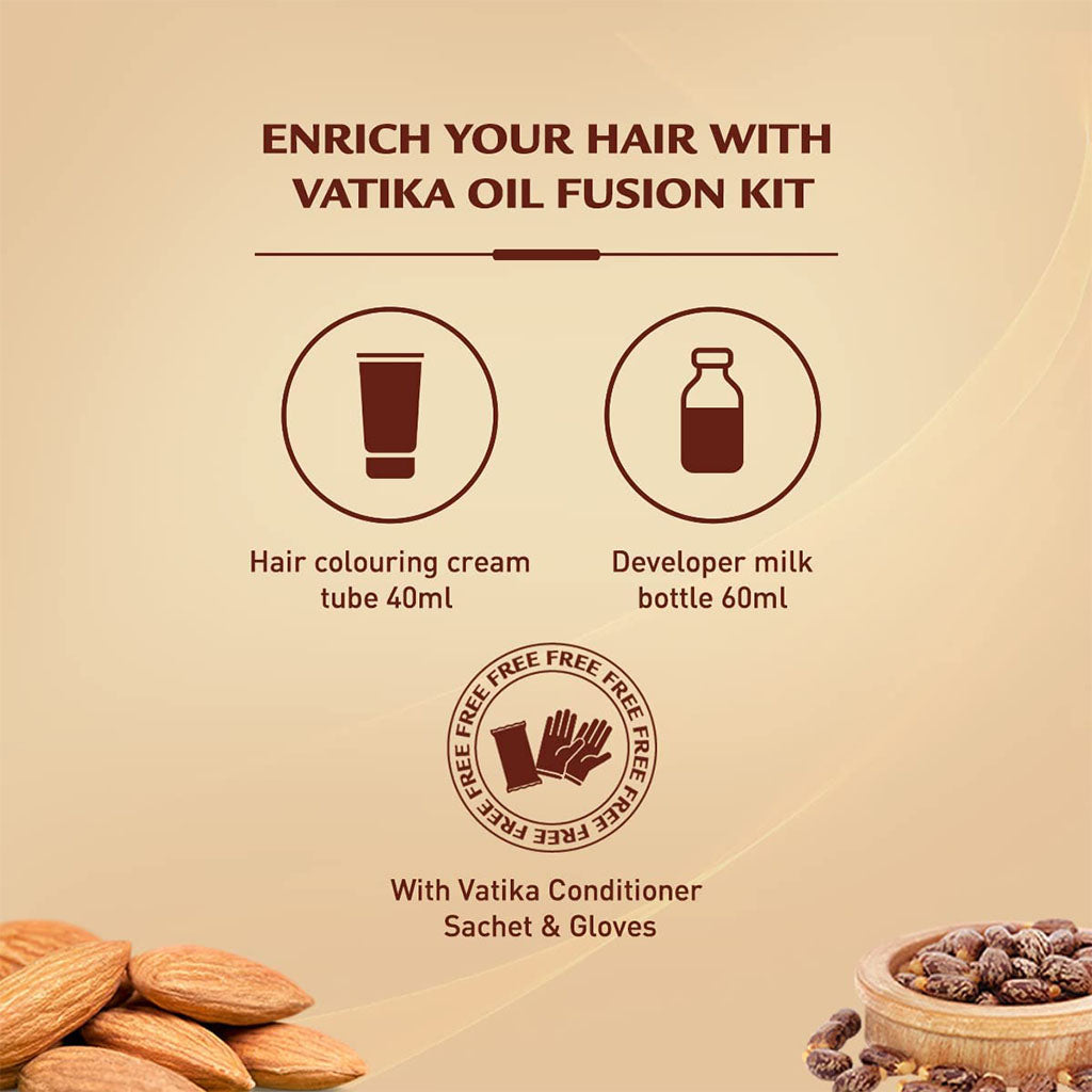 Dabur Vatika Oil Fusion Permanent Hair Color Medium Brown 108ml - Easy Pharmacy LLC