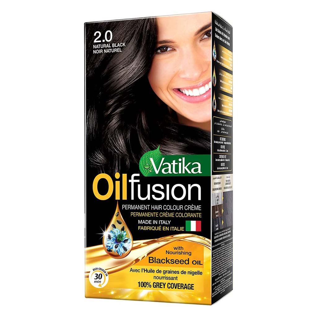 Dabur Vatika Oil Fusion Permanent Hair Color Black 108ml - Easy Pharmacy LLC