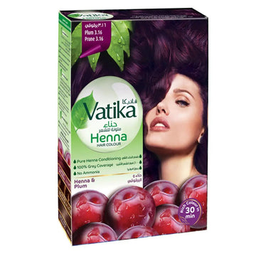 Dabur Vatika Ammonia Free Henna Hair Color 3.16 Plum 10g