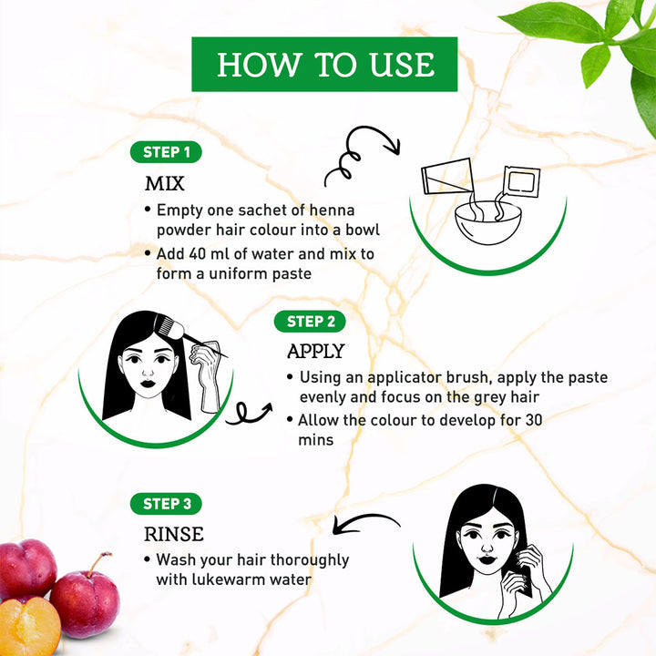Dabur Vatika Ammonia Free Henna Hair Color 3.16 Plum 10g - Easy Pharmacy LLC