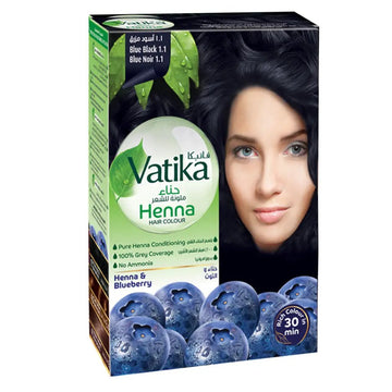 Dabur Vatika Ammonia Free Henna Hair Color 1.1 Blue Black 10g