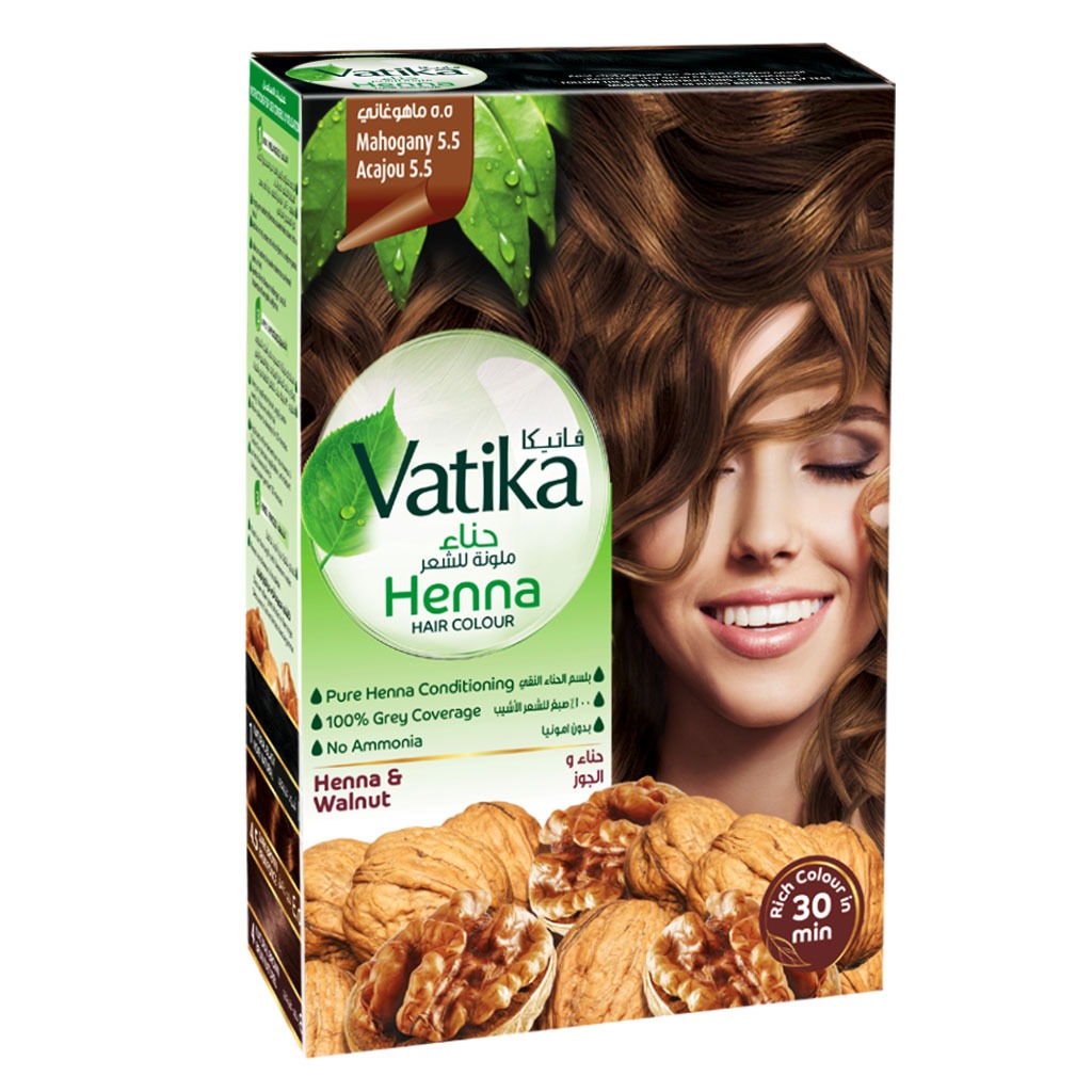 Dabur Vatika Ammonia Free Henna Hair Color 5.5 Mahogany 10g - Easy Pharmacy LLC