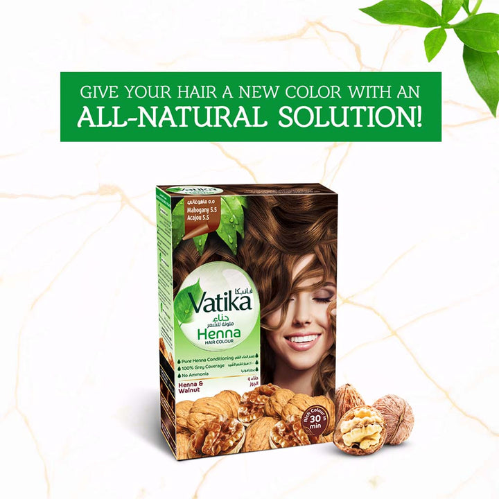 Dabur Vatika Ammonia Free Henna Hair Color 5.5 Mahogany 10g - Easy Pharmacy LLC