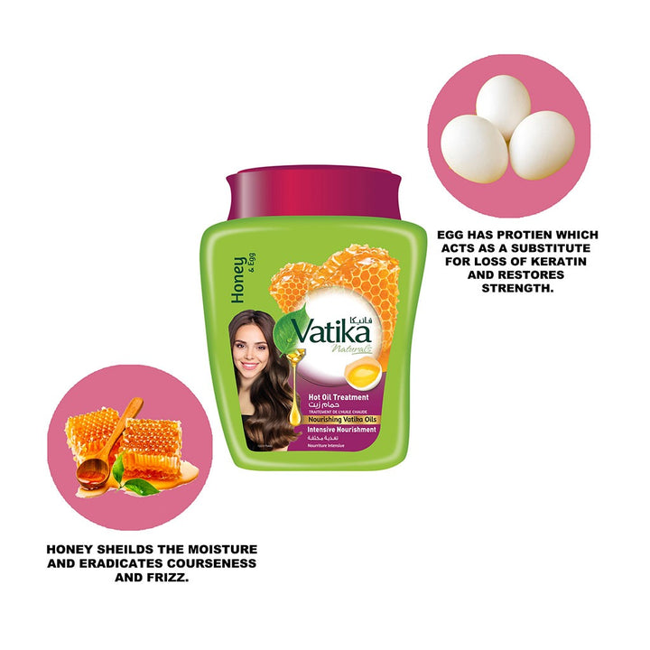 Dabur Vatika Naturals Honey & Egg Intense Nourishment Hot Oil Treatment Cream 1kg - Easy Pharmacy LLC