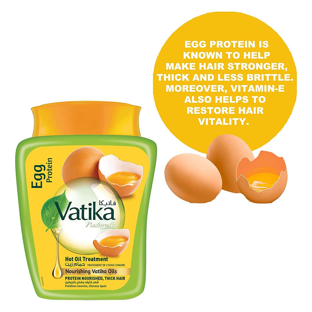 Dabur Vatika Naturals Egg Protein Hot Oil Treatment Cream For Protein Nourished, Thick Hair 1kg - Easy Pharmacy LLC