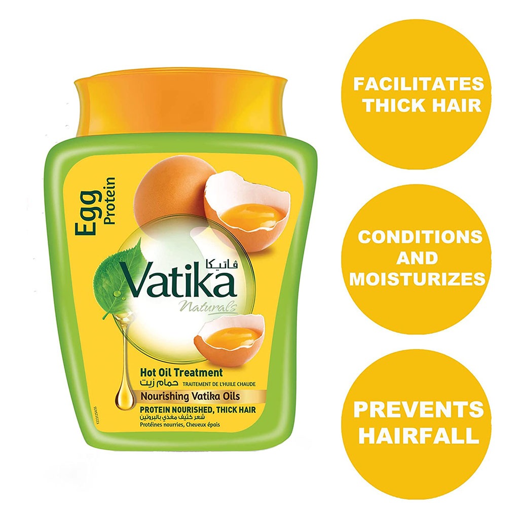 Dabur Vatika Naturals Egg Protein Hot Oil Treatment Cream For Protein Nourished, Thick Hair 1kg - Easy Pharmacy LLC