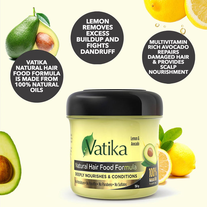 Dabur Vatika Lemon & Avocado Natural Hair Food Formula Cream 150g - Easy Pharmacy LLC