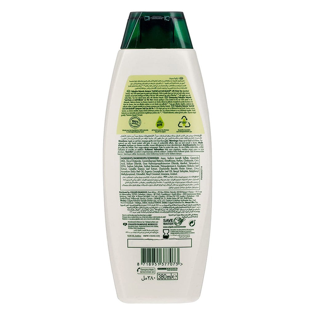 Palmolive Naturals Anti-Fall And Anti-Dandruff Green Tea Shampoo For Fragile And Falling Hair 380ml - Easy Pharmacy LLC
