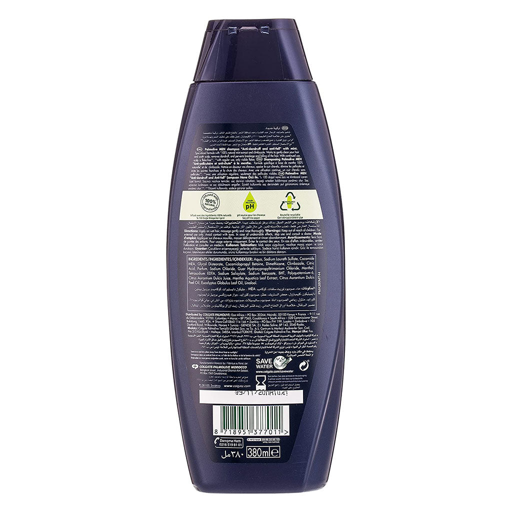 Palmolive Men Anti-Fall And Anti-Dandruff Mint Shampoo For Damaged Hair 380ml - Easy Pharmacy LLC