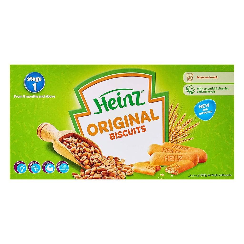 Heinz Biscuits 6+ Months Original 60 g, 4's - Easy Pharmacy LLC