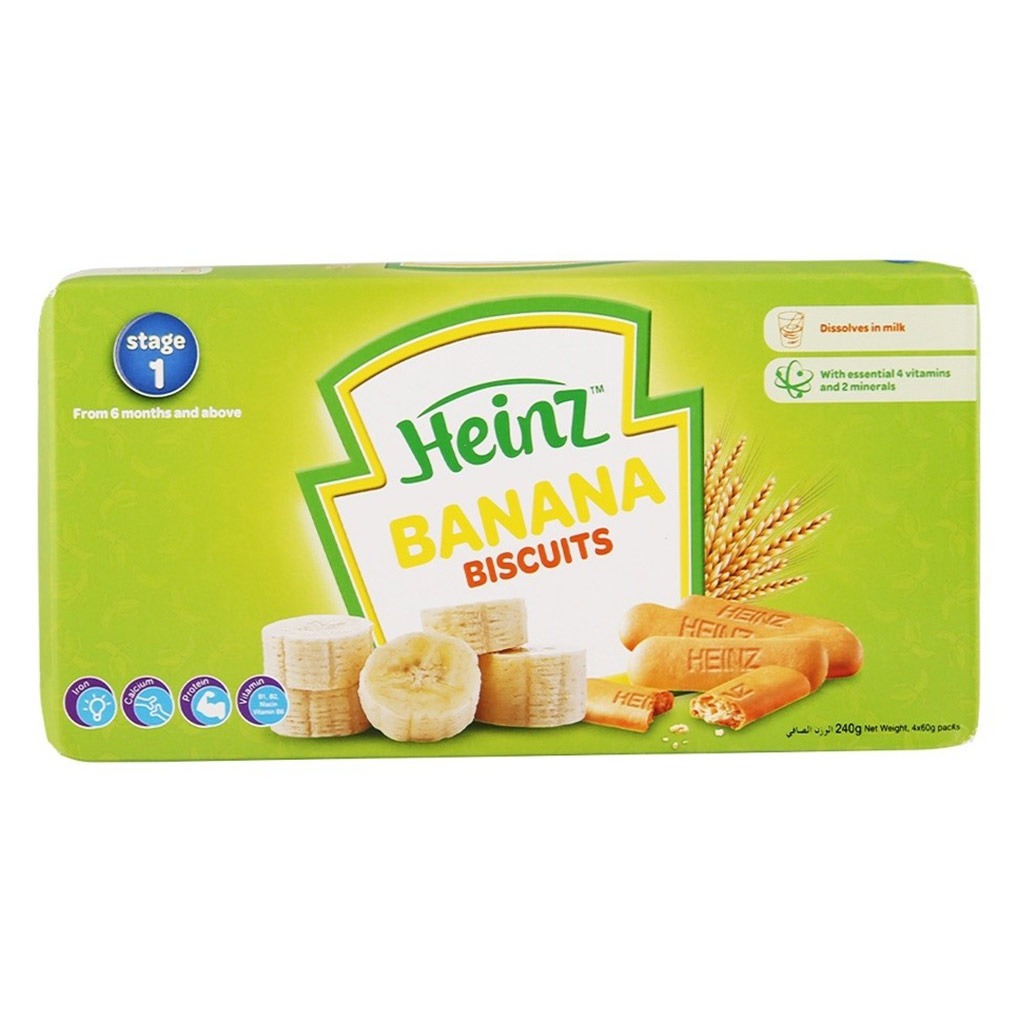 Heinz Biscuits 6+ Months Banana 60 g, 4's - Easy Pharmacy LLC
