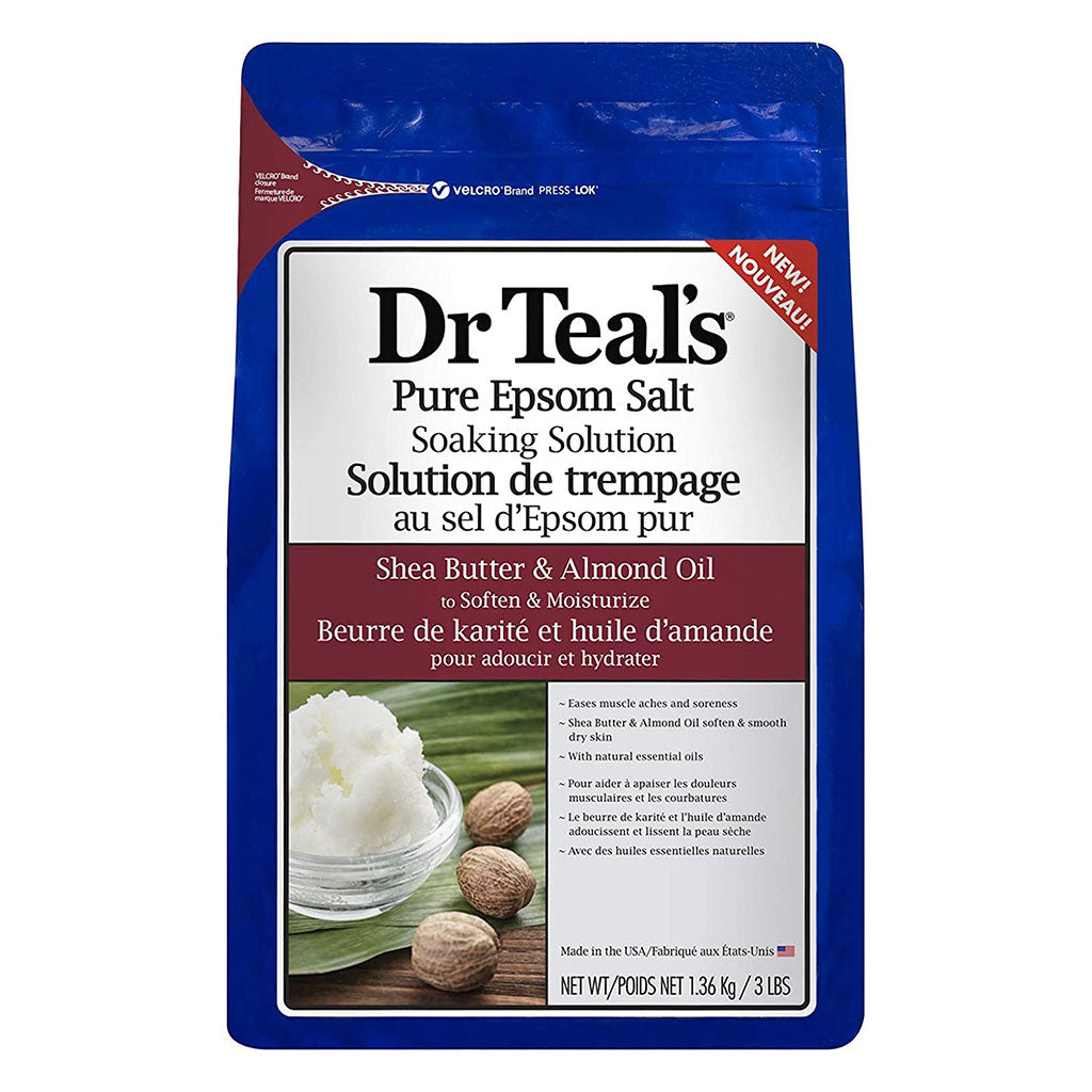 Dr Teal's Pure Epsom Salt Soaking Solution Shea Butter And Almond Oil 1036 g - Easy Pharmacy LLC