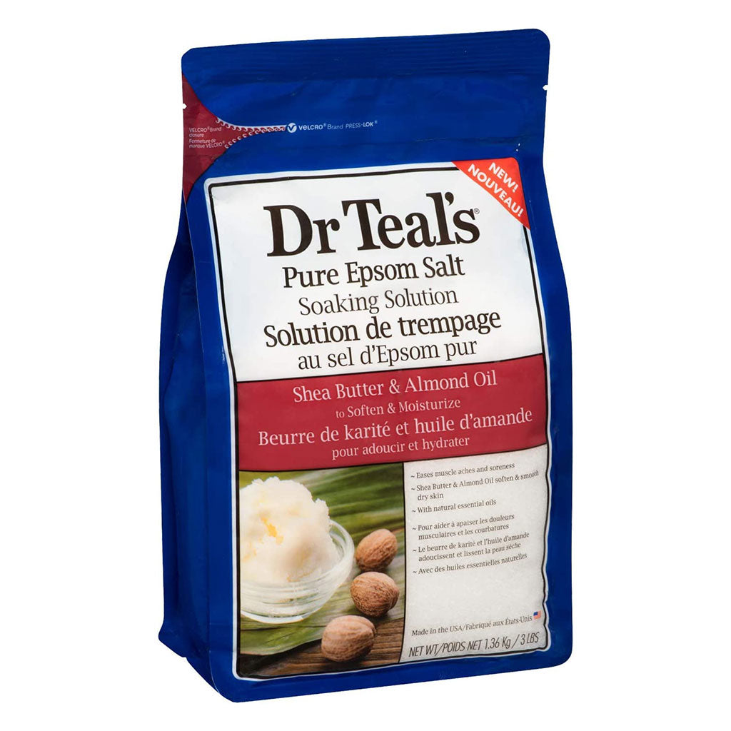 Dr Teal's Pure Epsom Salt Soaking Solution Shea Butter And Almond Oil 1036 g - Easy Pharmacy LLC
