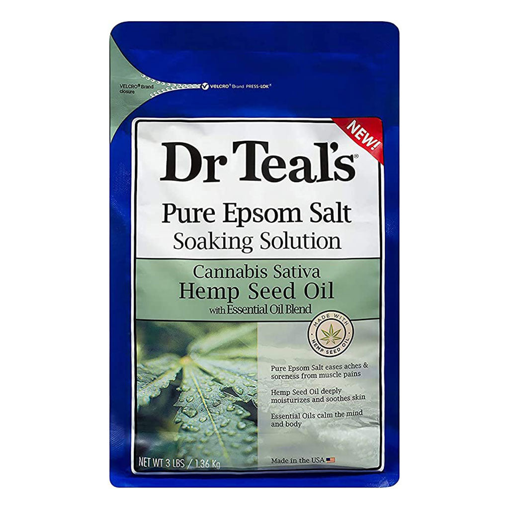 Dr Teal's Pure Epsom Salt Soaking Solution Hemp Seed Oil 1036 g - Easy Pharmacy LLC