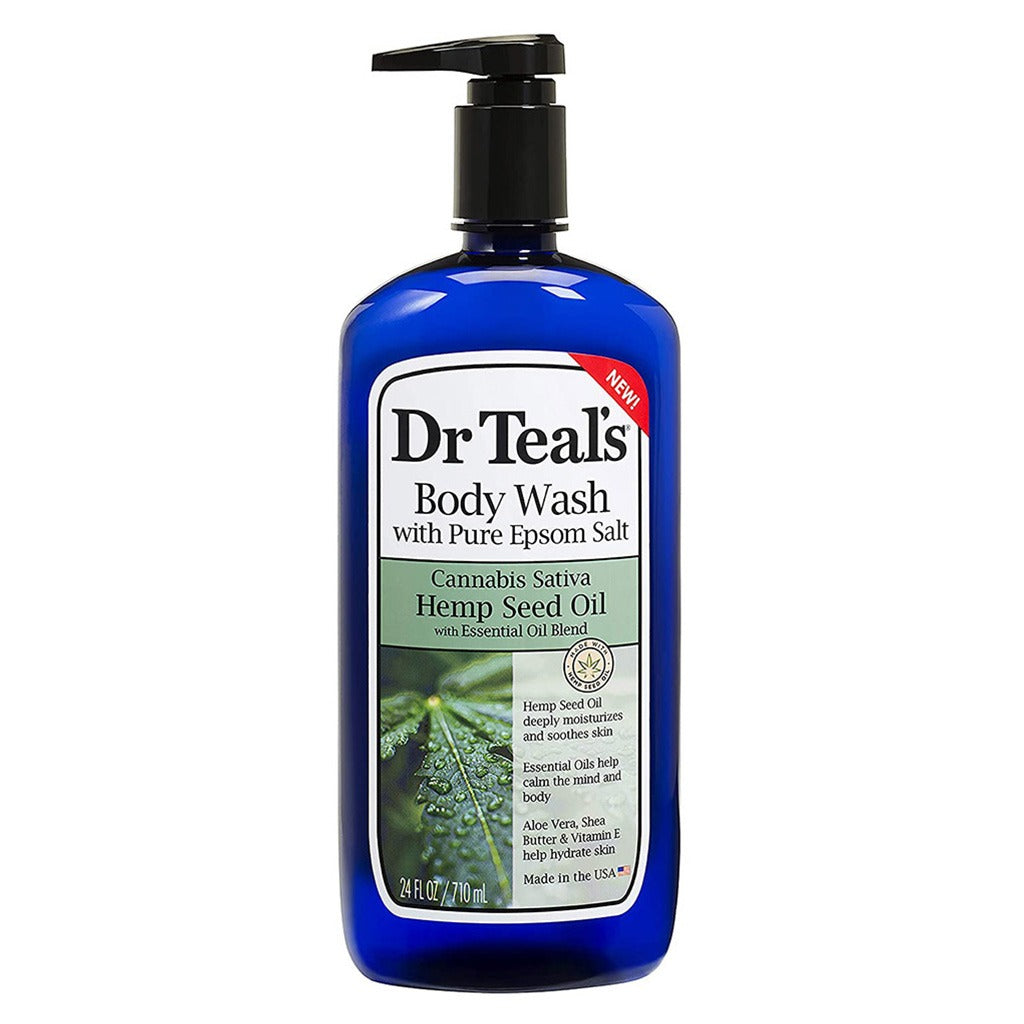 Dr Teal's Pure Epsom Salt Body Wash Hemp Seed Oil 710 mL - Easy Pharmacy LLC