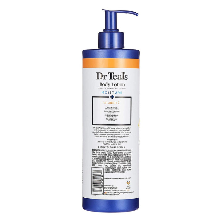 Dr Teal's Moisture + Radiant Vitamin-C Citrus Essential Oil Body Lotionn 532 mL - Easy Pharmacy LLC