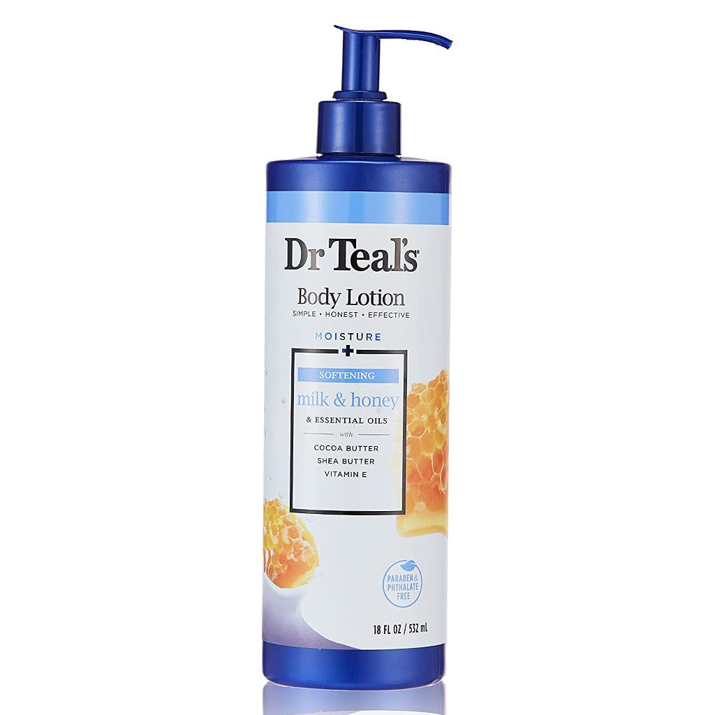 Dr Teal's Mositure + Softening Milk, Honey Essential Oils Body Lotion 532 mL - Easy Pharmacy LLC