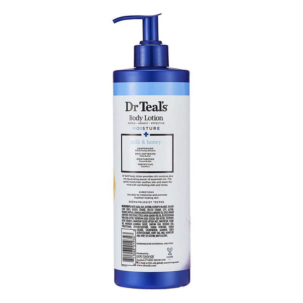 Dr Teal's Mositure + Softening Milk, Honey Essential Oils Body Lotion 532 mL - Easy Pharmacy LLC