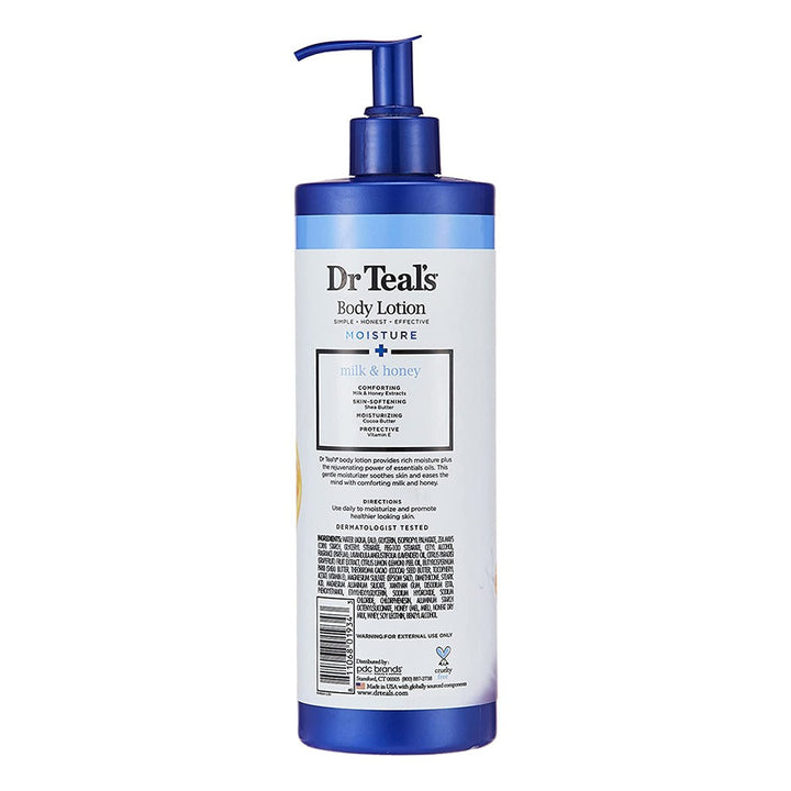 Dr Teal's Mositure + Softening Milk, Honey Essential Oils Body Lotion 532 mL - Easy Pharmacy LLC