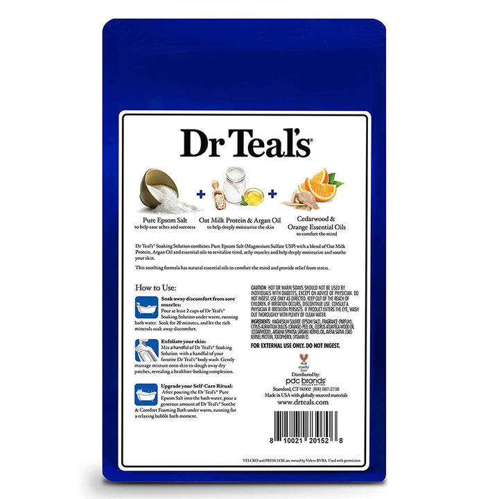 Dr Teal's Pure Epsom Salt Soaking Solution Oat Milk, Argan Oil & Essential Oil 1036 g - Easy Pharmacy LLC