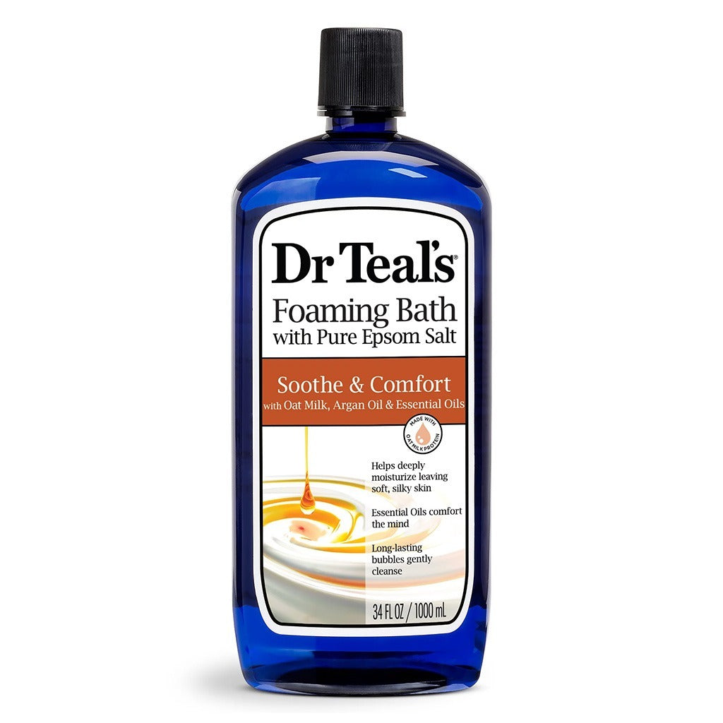 Dr Teal's Foaming Bath With Pure Epsom Salt With Oat Milk And Argan Oil & Essential Oil 1000 mL - Easy Pharmacy LLC