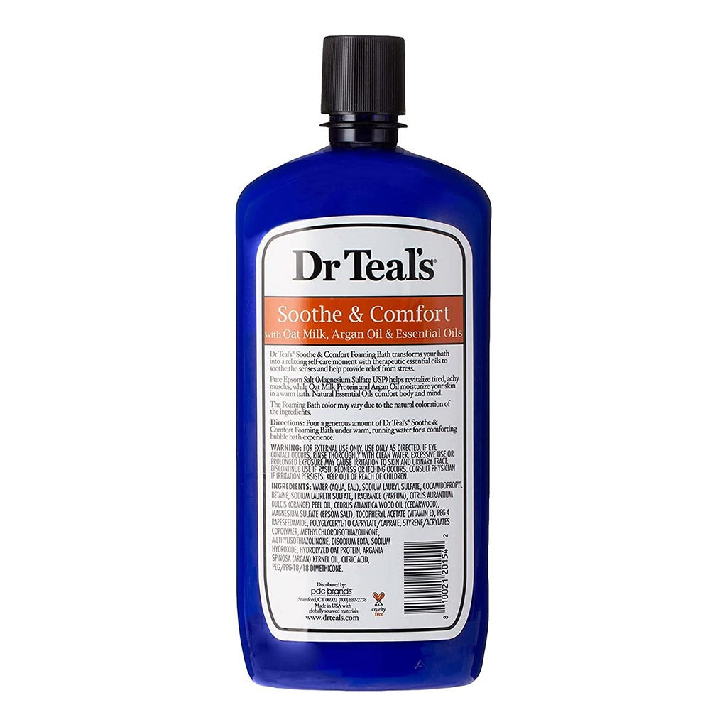 Dr Teal's Foaming Bath With Pure Epsom Salt With Oat Milk And Argan Oil & Essential Oil 1000 mL - Easy Pharmacy LLC