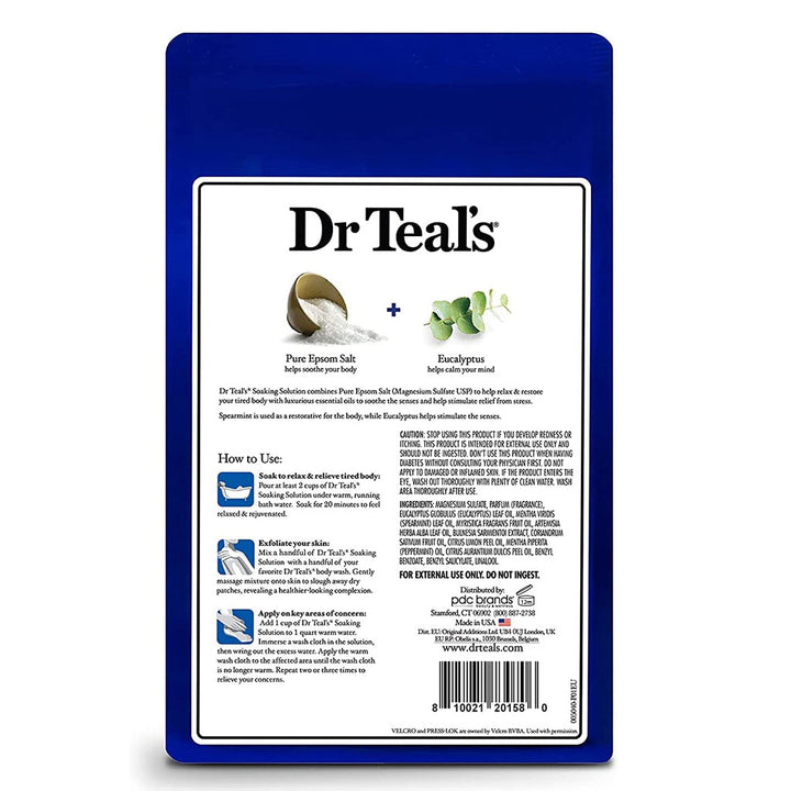 Dr Teal's Pure Epsom Salt Soaking Solution With Eucalyptus And Spearmint 450 g - Easy Pharmacy LLC