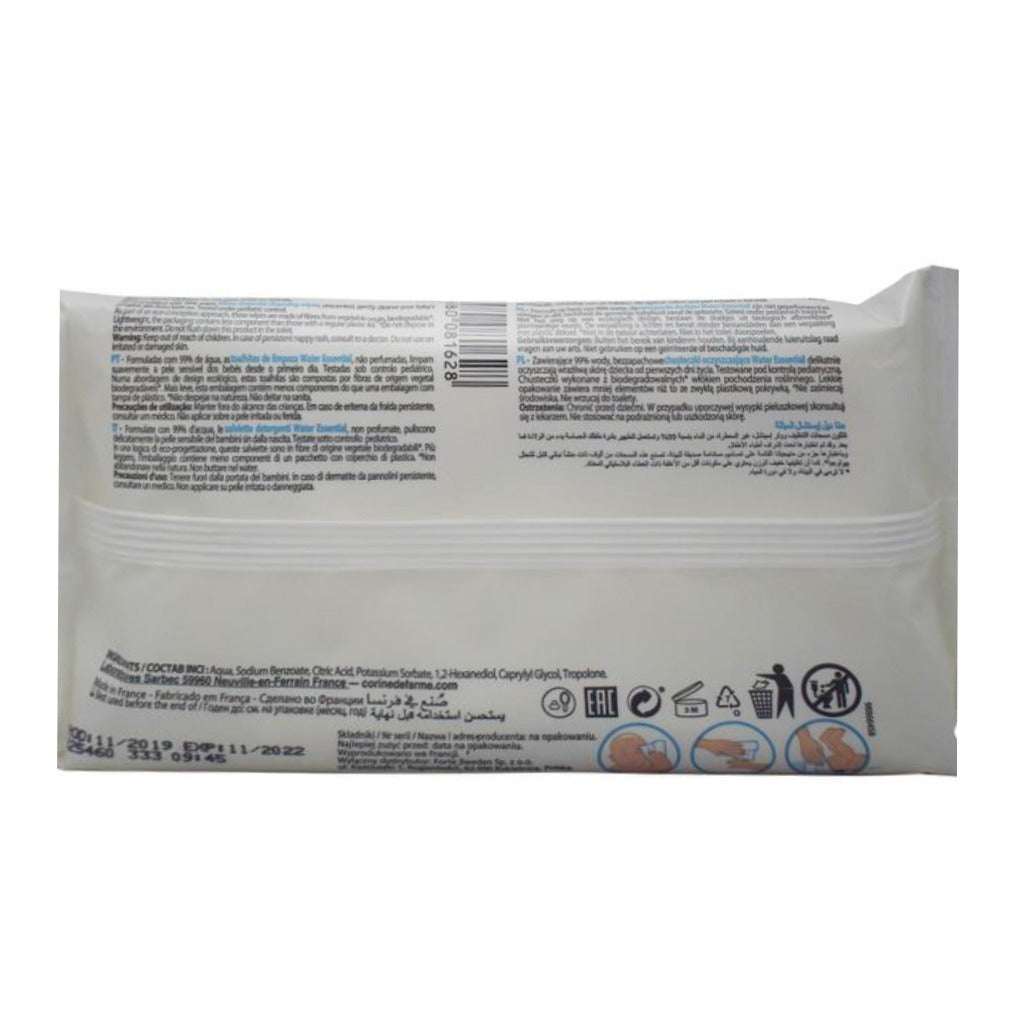 Corine De Farme Water Essential Unscented Baby Wipes 56's - Easy Pharmacy LLC