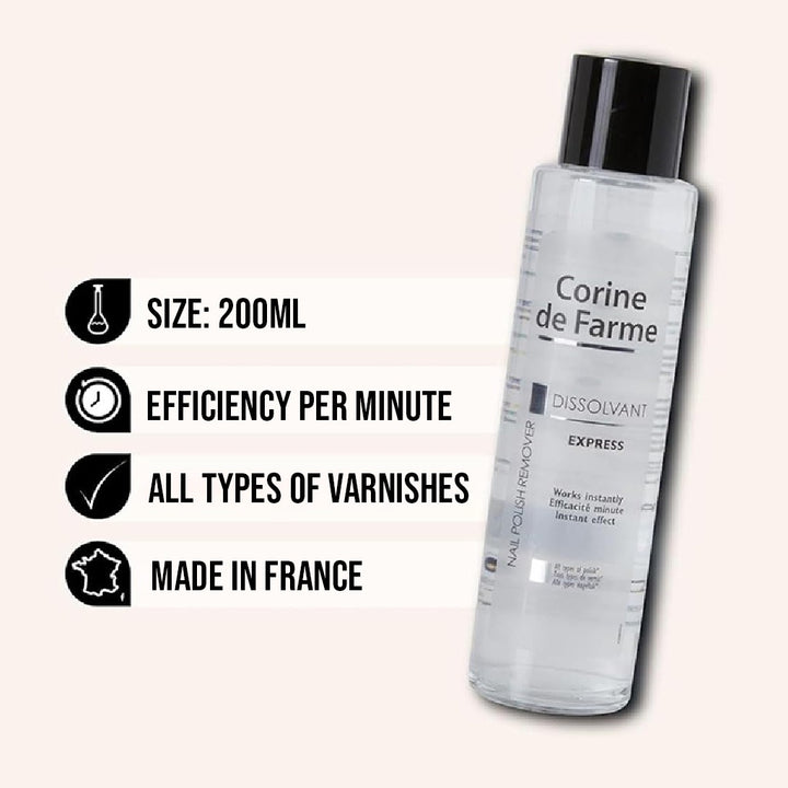 Corine De Farme Dissolvant Express Nail Polish Remover 200 mL - Easy Pharmacy LLC