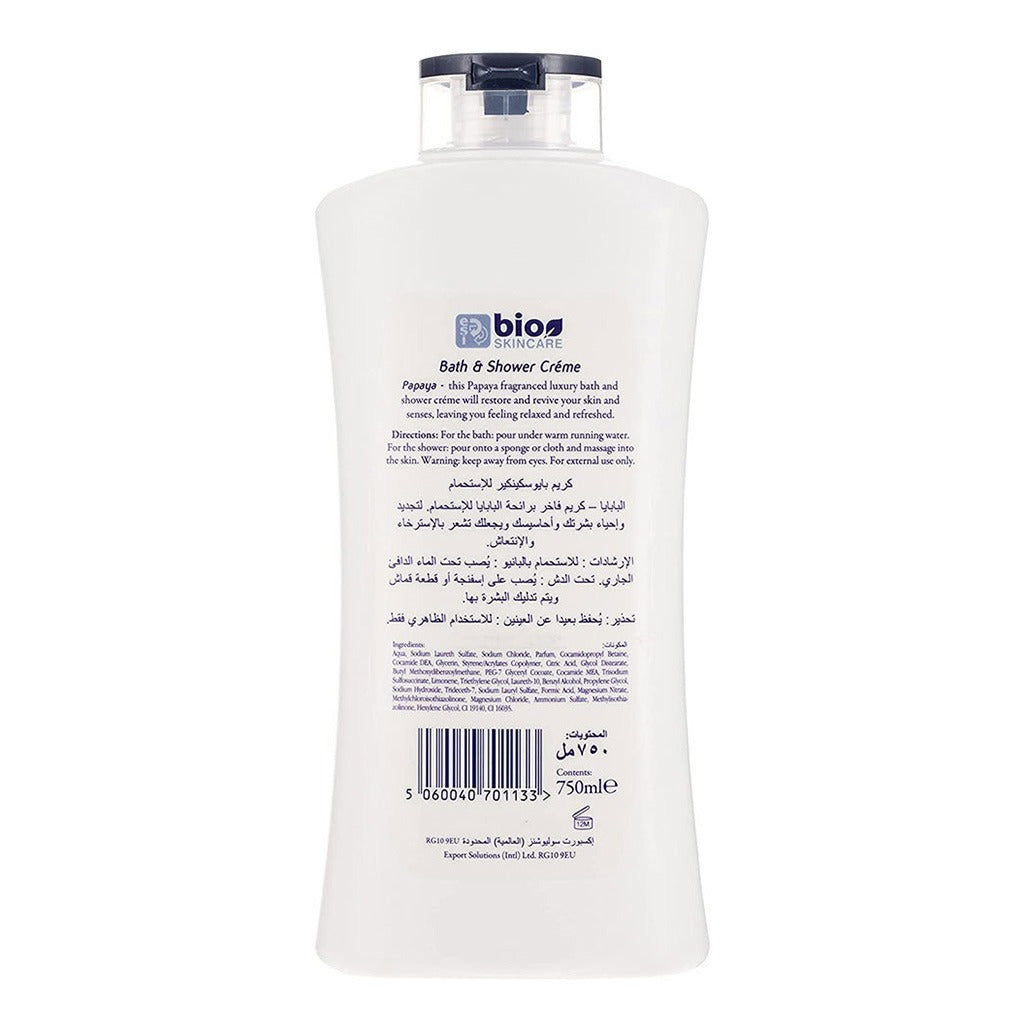 Bio Skincare Restoring & Reviving Papaya Bath And Shower Cream 750 mL - Easy Pharmacy LLC