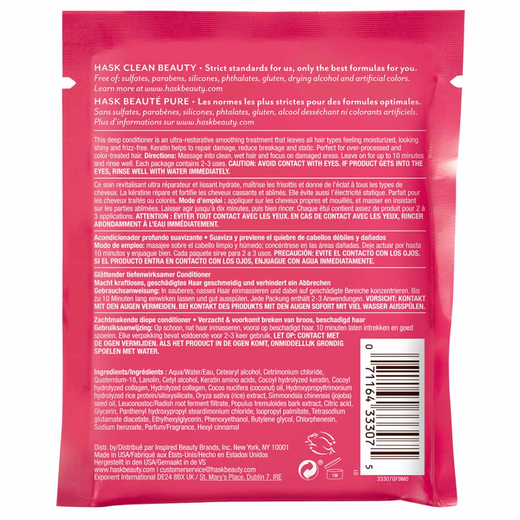 Hask Keratin Protein Smoothing Deep Conditioner For weak, damaged hair 50 g - Easy Pharmacy LLC