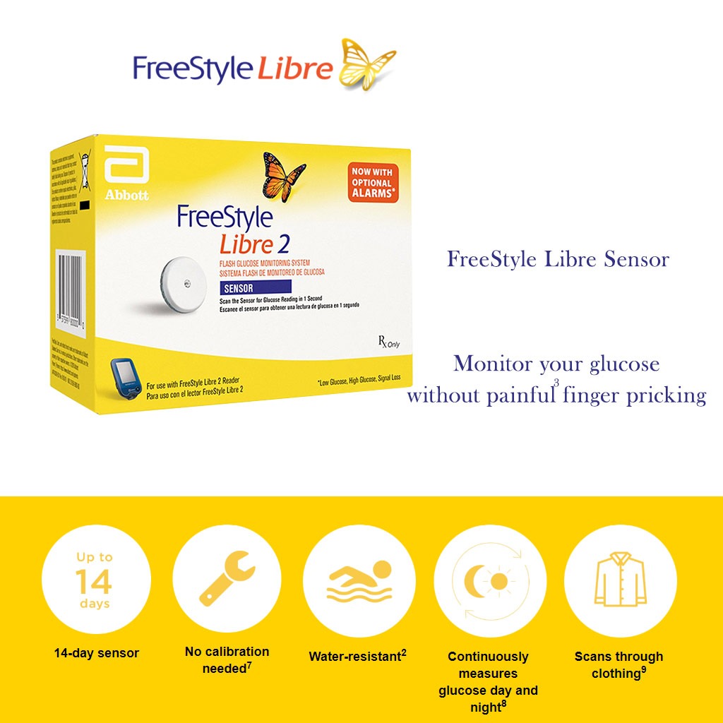Freestyle Libre 2 Sensor For Continuous Glucose Monitoring, Pack of One Sensor - Easy Pharmacy LLC