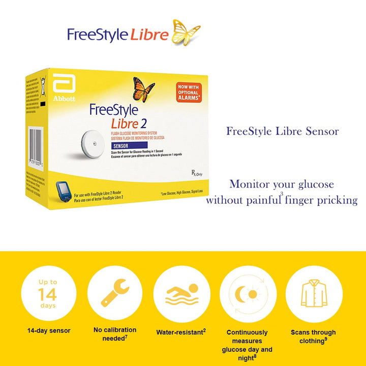 Freestyle Libre 2 Sensor For Continuous Glucose Monitoring, Pack of One Sensor - Easy Pharmacy LLC