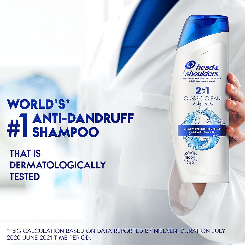 Head & Shoulders 2 In 1 Classic Clean Anti-Dandruff Shampoo With Conditioner 400ml - Easy Pharmacy LLC