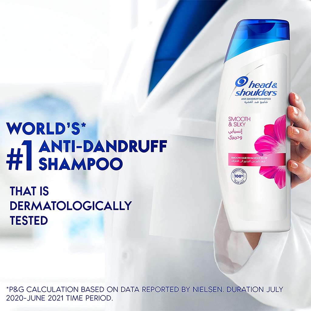 Head & Shoulders Smooth & Silky Anti-Dandruff Paraben-Free Shampoo For Dry & Frizzy Hair 190ml - Easy Pharmacy LLC