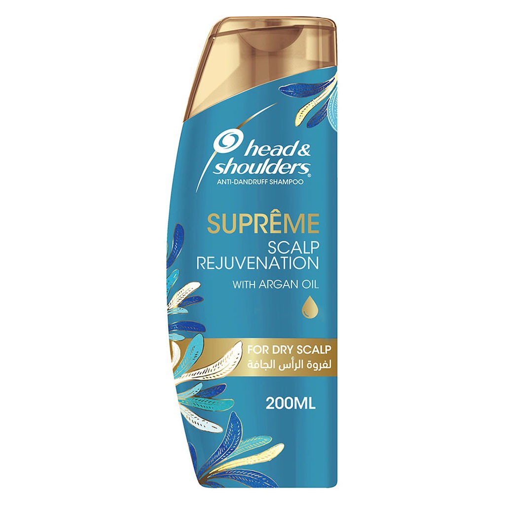 Head & Shoulders Supreme Anti-Dandruff Shampoo With Argan Oil For Dry Scalp Rejuvenation 200ml - Easy Pharmacy LLC