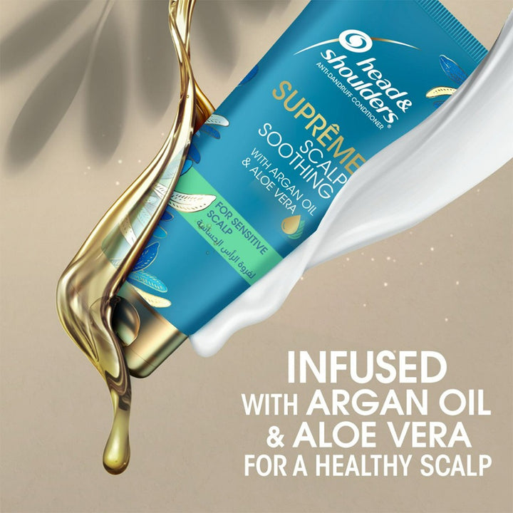 Head & Shoulders Supreme Scalp And Hair Conditioner With Argan Oil And Aloe Vera For Sensitive Scalp Soothing 200ml - Easy Pharmacy LLC