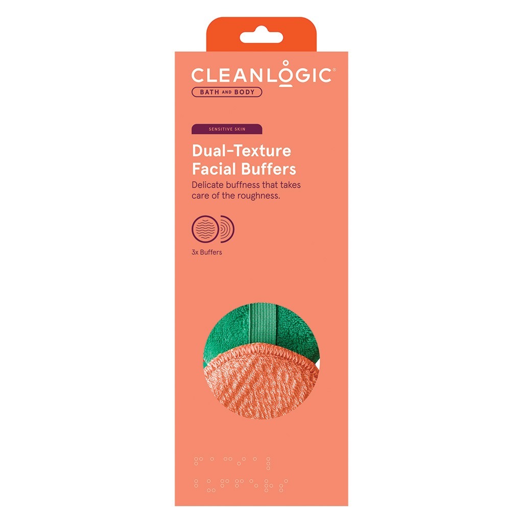 Cleanlogic Bath & Body Dual-Texture Facial Buffers Sensitive Skin 3's CL-35 - Easy Pharmacy LLC