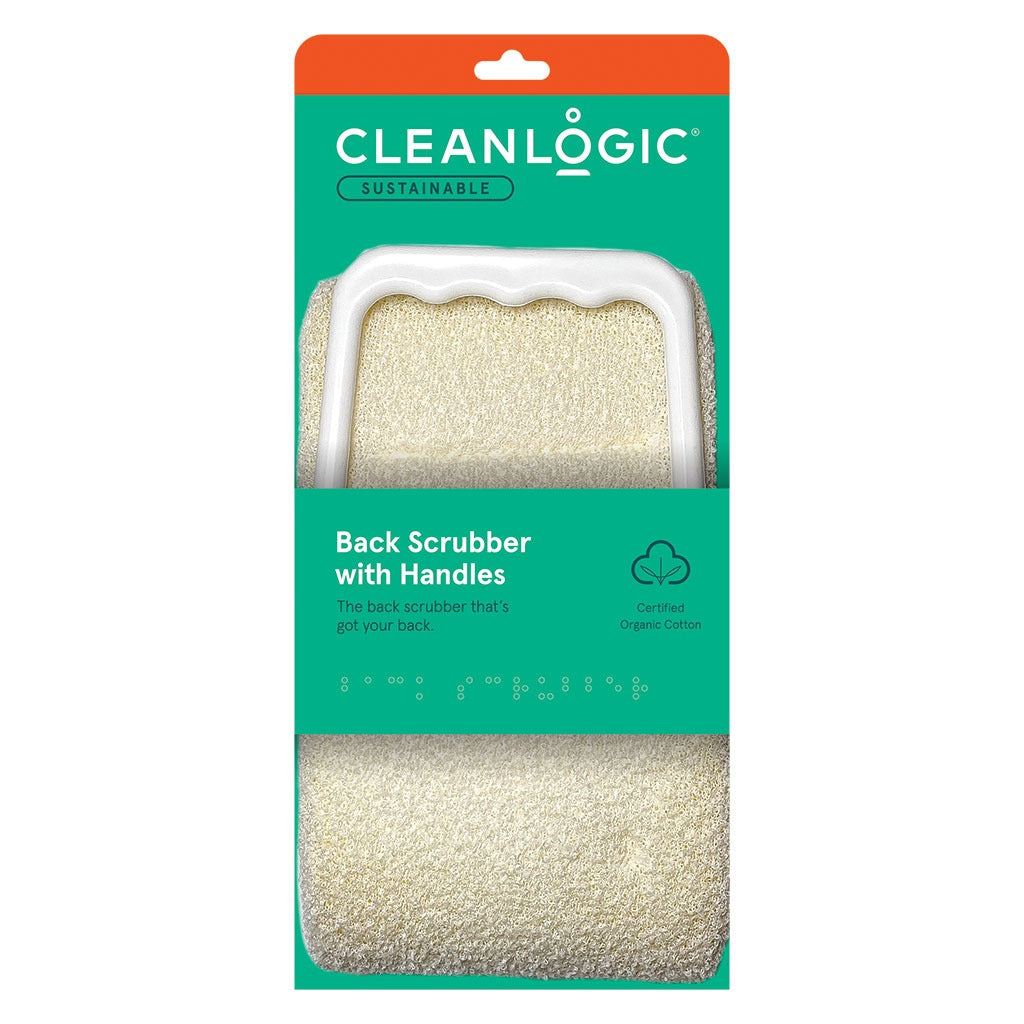 Cleanlogic Sustainable Back Scrubber With Handles CLC-123-24 - Easy Pharmacy LLC