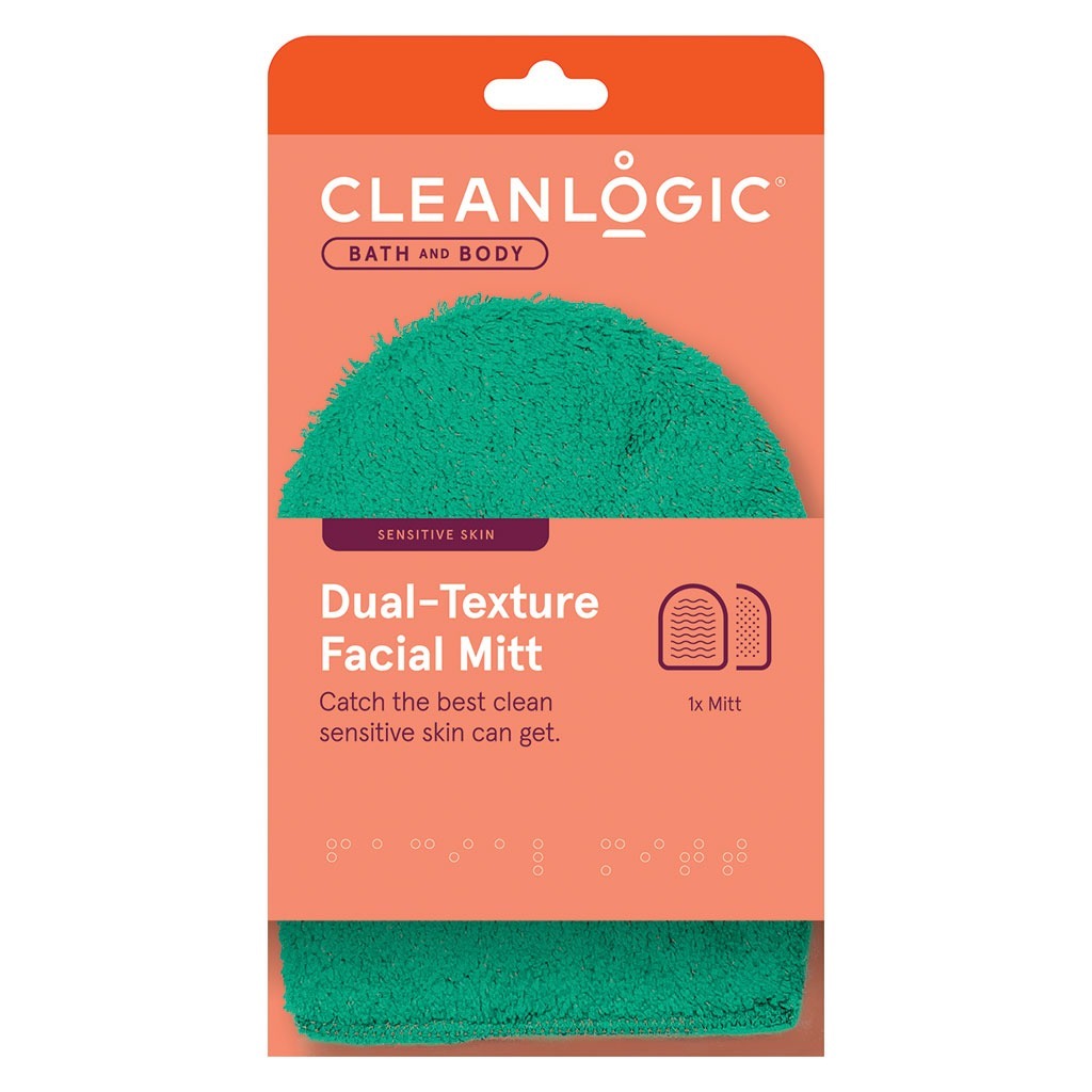 Cleanlogic Bath & Body Dual-Texture Facial Mitt Sensitive skin CL-354-48 - Easy Pharmacy LLC