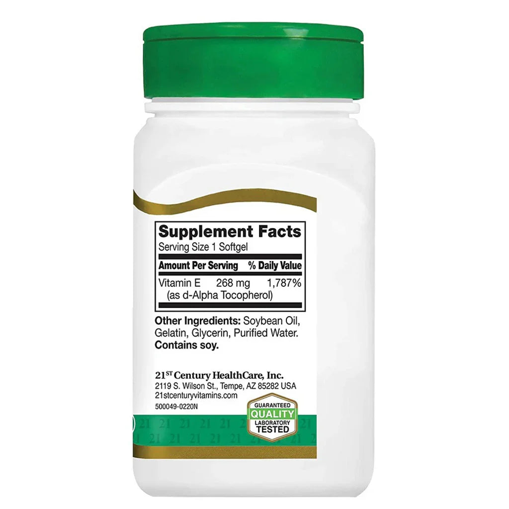 21st Century Vitamin E 400IU Softgel For Antioxidant Support, Pack of 110's - Easy Pharmacy LLC