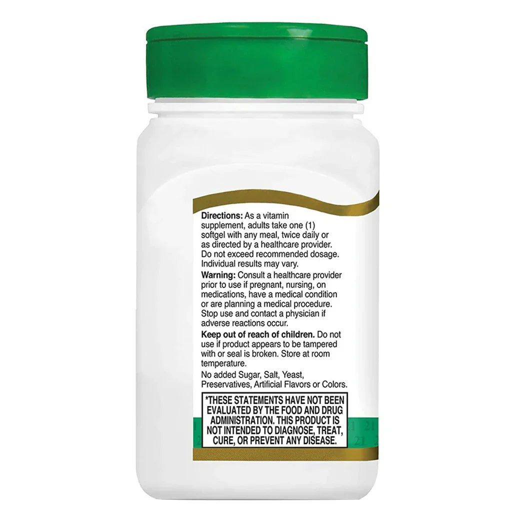 21st Century Vitamin E 400IU Softgel For Antioxidant Support, Pack of 110's - Easy Pharmacy LLC