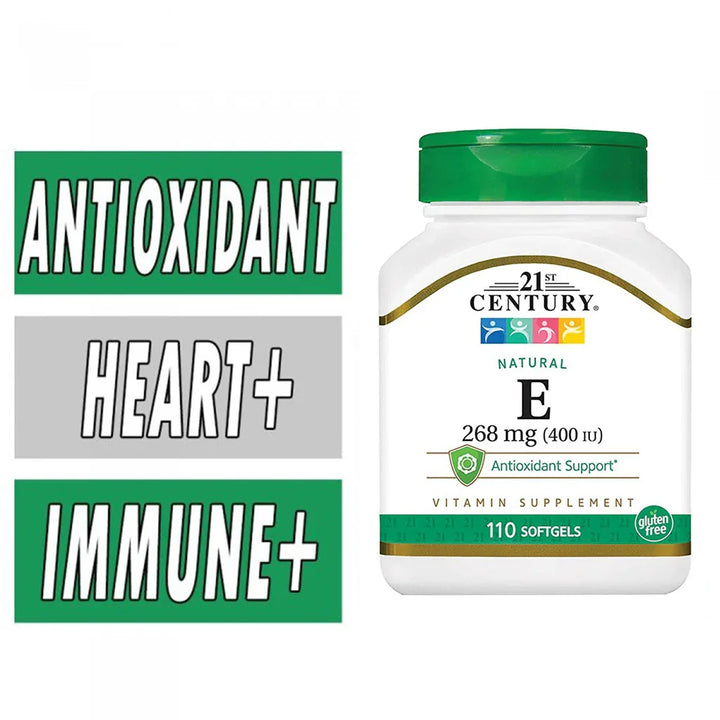 21st Century Vitamin E 400IU Softgel For Antioxidant Support, Pack of 110's - Easy Pharmacy LLC