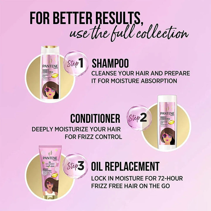 Pantene Pro-V Goodbye Summer Frizz Leave-In Oil Replacement With 72H Frizz Control 275ml - Easy Pharmacy LLC