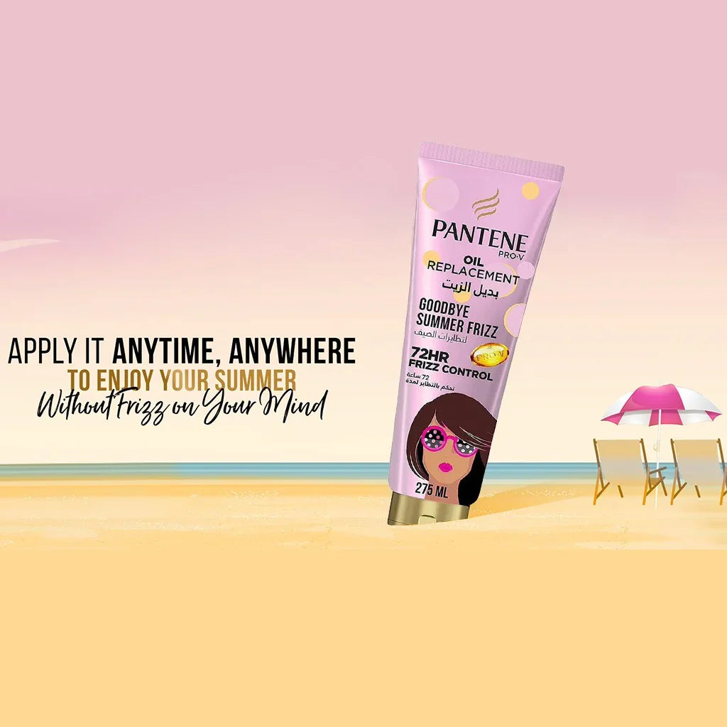 Pantene Pro-V Goodbye Summer Frizz Leave-In Oil Replacement With 72H Frizz Control 275ml - Easy Pharmacy LLC