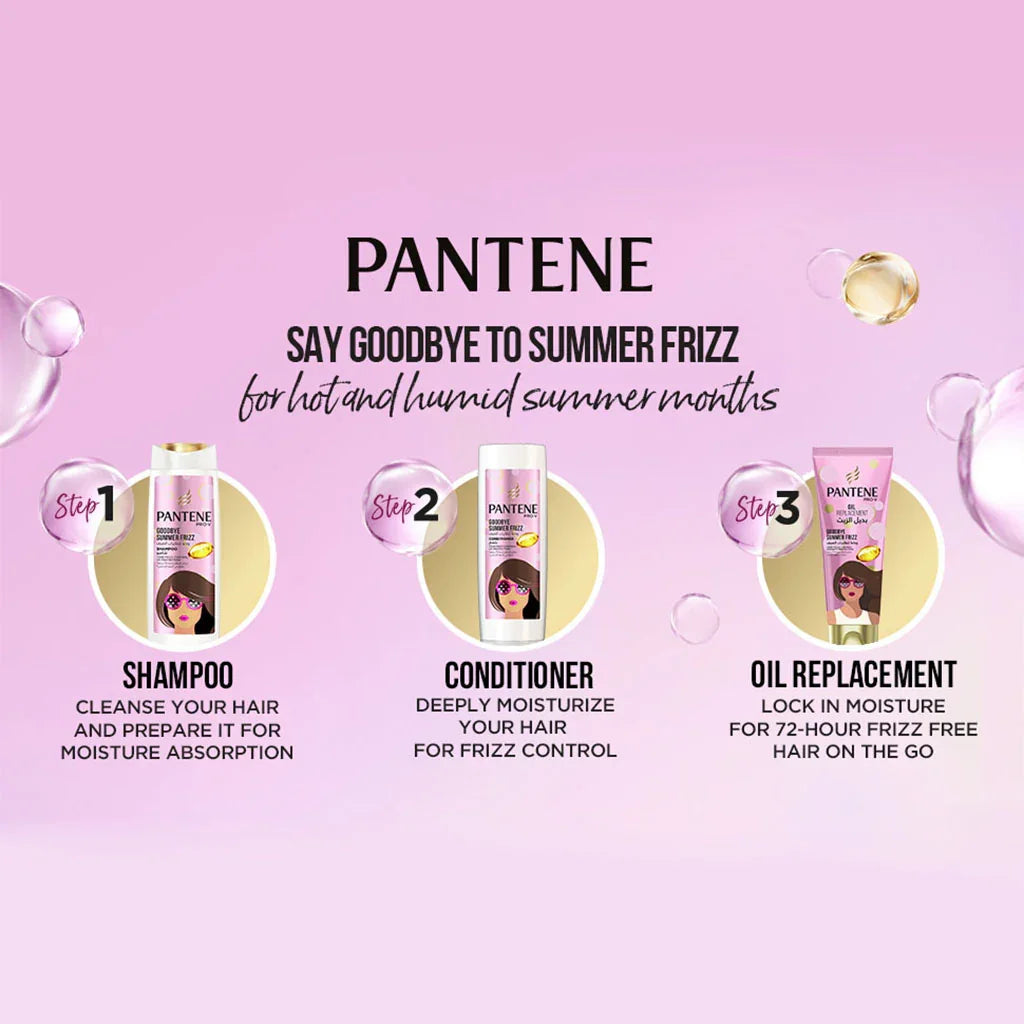 Pantene Pro-V Goodbye Summer Frizz Leave-In Oil Replacement With 72H Frizz Control 275ml - Easy Pharmacy LLC