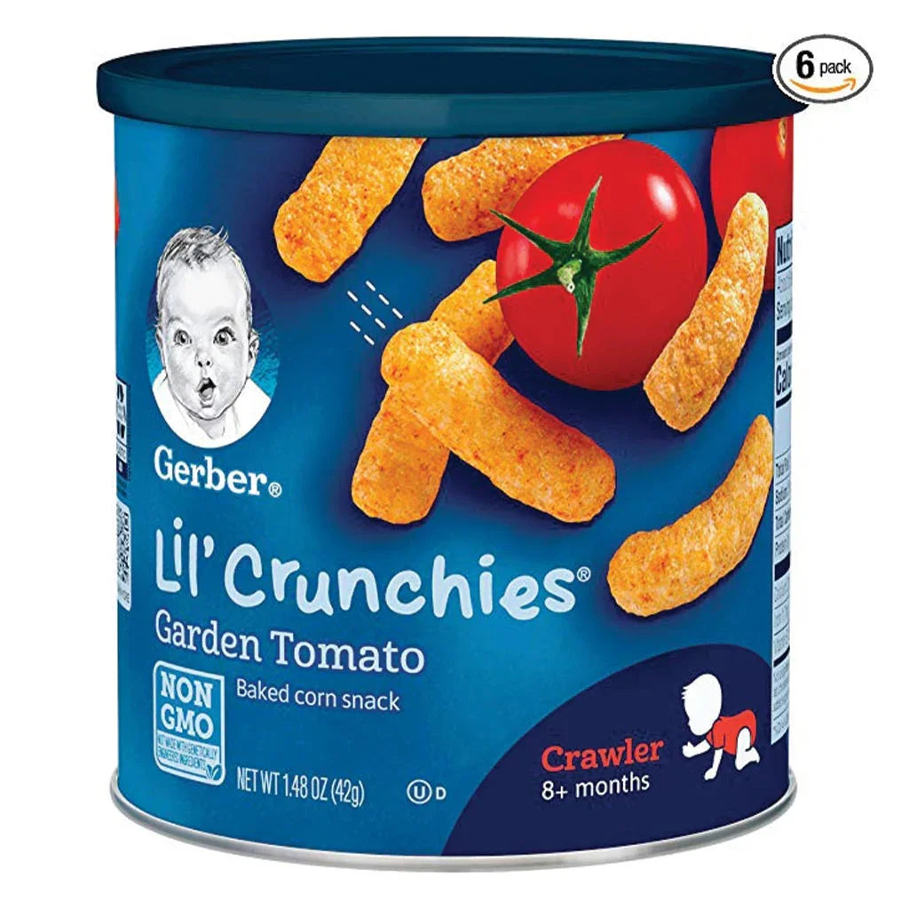 Gerber Lil' Crunchies 8+ Months Crawler Garden Tomato Baked Corn Snack 42 g - Easy Pharmacy LLC