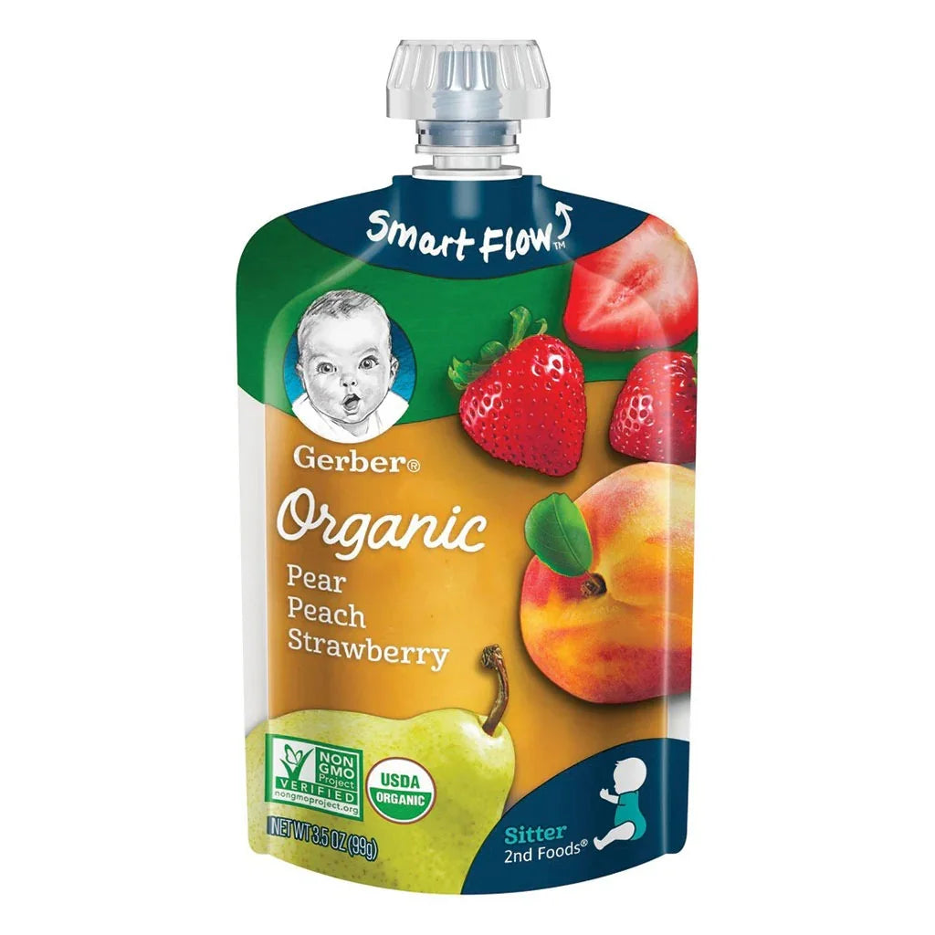 Gerber Organic Sitter 2nd Foods Pear, Peach And Strawberry Baby Food 99 g - Easy Pharmacy LLC