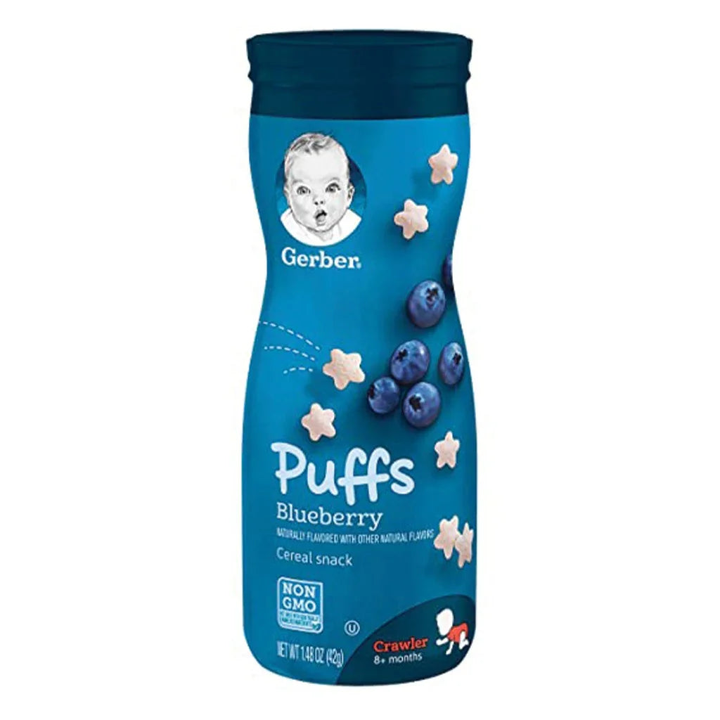 Gerber Puffs 8+ Months Crawler Blueberry Puffed Grain Snack 42 g - Easy Pharmacy LLC