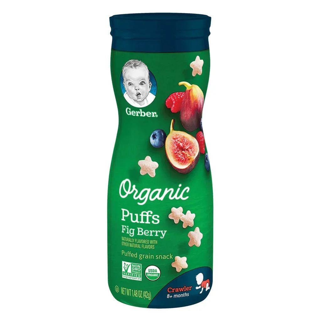 Gerber Puffs 8+ Months Crawler Fig Berry Puffed Grain Snack 42 g - Easy Pharmacy LLC